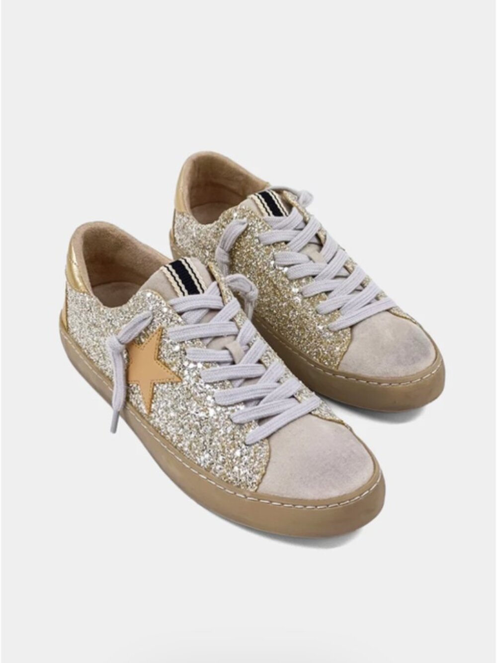 Shushop Paula Sterling Glitter Sneakers - Size 8.5 (NWT)